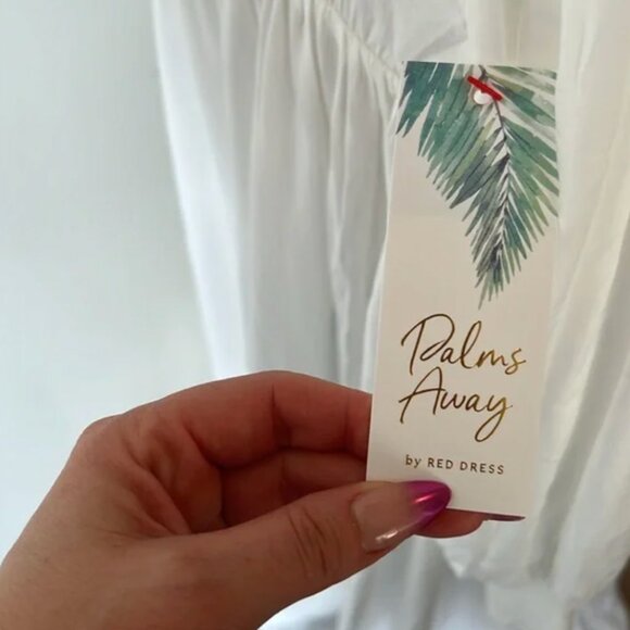 NWT Palms Away White Button Down Flowy Dress- Small - Picture 5 of 7